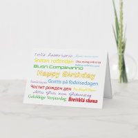 Gefeliciteerd Verjaardag Kleurrijk Veel Talen