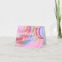 Gefeliciteerd verjaardag! Kleurrijke spiralen Bedankkaart