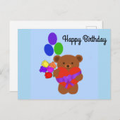 Gefeliciteerd Verjaardag Knuffel Teddybeer #4 Ansi Briefkaart (Voorkant / Achterkant)