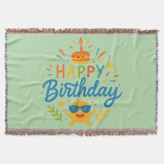 Gefeliciteerd Verjaardag | Knuffeldekzon Throw Dek Deken (Voorkant)