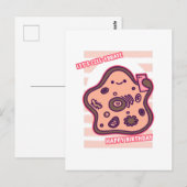 Gefeliciteerd verjaardag laten we biologie cel woo briefkaart (Voorkant / Achterkant)