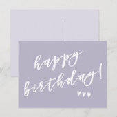 Gefeliciteerd verjaardag! Lavendelkwastscript Briefkaart (Voorkant / Achterkant)