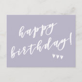 Gefeliciteerd verjaardag! Lavendelkwastscript Briefkaart (Voorkant)