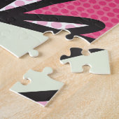 GEFELICITEERD VERJAARDAG Leuk Retro Stripboek Roze Legpuzzel (Zijkant)