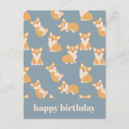 Gefeliciteerd Verjaardag Lieve Corgi Patroon voor Briefkaart