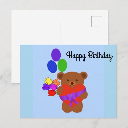 Gefeliciteerd Verjaardag Lieve Teddybeer #4 Ansich Briefkaart (Voorkant / Achterkant)