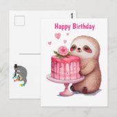 Gefeliciteerd Verjaardag Luiaard Briefkaart (Voorkant / Achterkant)