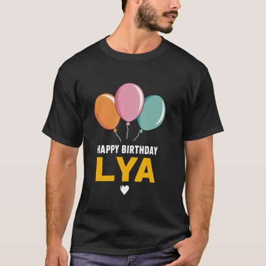 Gefeliciteerd verjaardag Lya T-shirt (Voorkant)
