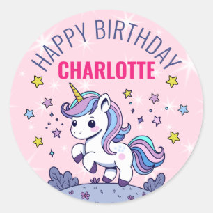 Gefeliciteerd Verjaardag Magische Eenhoorn naar Ma Ronde Sticker