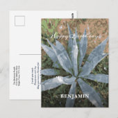 Gefeliciteerd Verjaardag Mannen Aquarel Planten Pe Briefkaart (Voorkant / Achterkant)