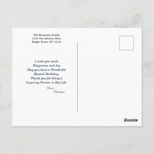 Gefeliciteerd Verjaardag Mannen Aquarel Planten Pe Briefkaart (Achterkant)