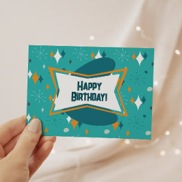 Gefeliciteerd verjaardag, MCM Atomic Starburst Tea Briefkaart