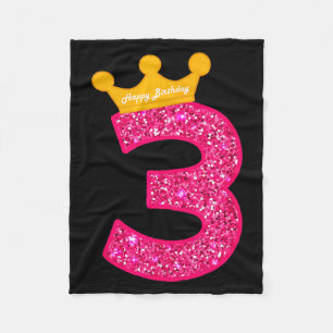 Gefeliciteerd verjaardag meisjes 3de feestje 3 jaa fleece deken