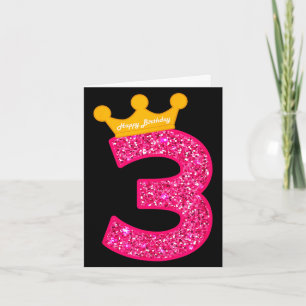 Gefeliciteerd verjaardag meisjes 3de feestje 3 jaa kaart