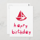 Gefeliciteerd verjaardag met boot briefkaart (Voorkant / Achterkant)