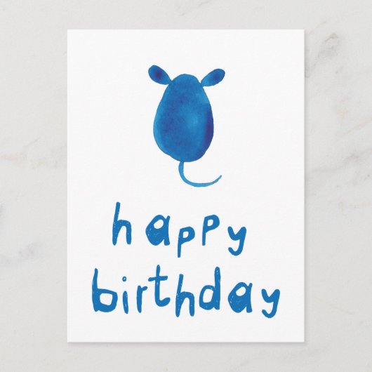 Gefeliciteerd verjaardag met muis briefkaart (Voorkant)