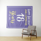 Gefeliciteerd verjaardag met naam & leeftijd 18 ja wandkleed (In Situ (horizontaal))
