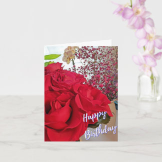Gefeliciteerd Verjaardag Met Rozen Gevouwen Wenska Kaart