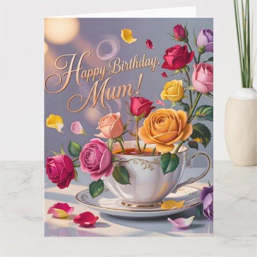 Gefeliciteerd Verjaardag Moeder Groet met Rozen Kaart (Voorkant)