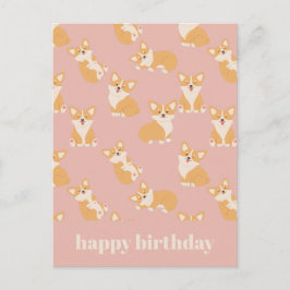 Gefeliciteerd Verjaardag Mooie Corgi-Patroon voor  Briefkaart
