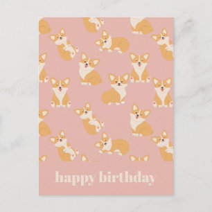 Gefeliciteerd Verjaardag Mooie Corgi-Patroon voor Briefkaart