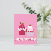 Gefeliciteerd verjaardag - Mooie Roze Aardbei Shor Briefkaart (Staand voorkant)