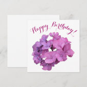 Gefeliciteerd verjaardag mooie roze bloemen stijlv feestdagenkaart (Voorkant / Achterkant)