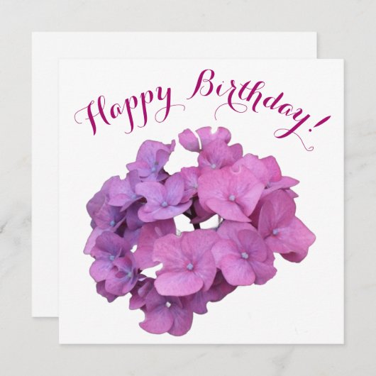 Gefeliciteerd verjaardag mooie roze bloemen stijlv feestdagenkaart (Voorkant / Achterkant)