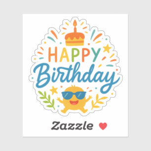 Gefeliciteerd verjaardag   Mooie zonneschijn vinyl Sticker