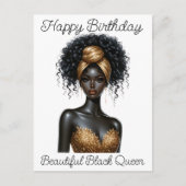 Gefeliciteerd verjaardag, mooie, zwarte koningin,  briefkaart (Voorkant)