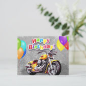 Gefeliciteerd verjaardag! motorrijder briefkaart (Staand voorkant)