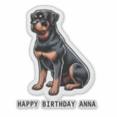 Gefeliciteerd verjaardag naam hond  sticker (Voorkant)