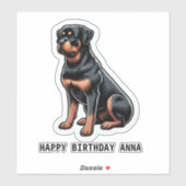 Gefeliciteerd verjaardag naam hond  sticker (Vel)