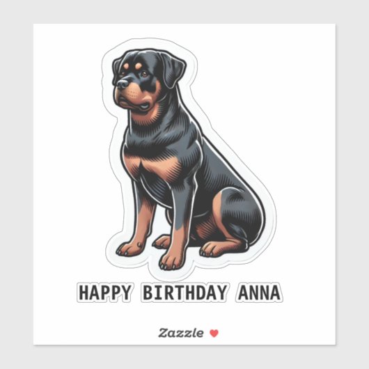 Gefeliciteerd verjaardag naam hond  sticker (Vel)