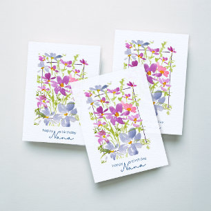 Gefeliciteerd Verjaardag Nana Lilac Watercolor Blo Kaart
