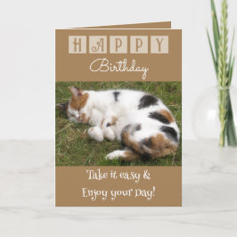Gefeliciteerd verjaardag neem het ervan cat foto b kaart