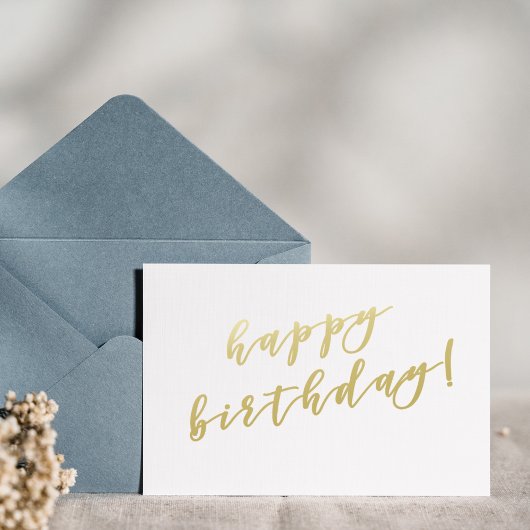 Gefeliciteerd verjaardag | Nep goud schrift kaart