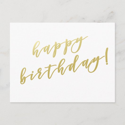 Gefeliciteerd verjaardag | Nep goud schrift kaart (Voorkant)