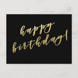 Gefeliciteerd verjaardag | Nep goud script kaart