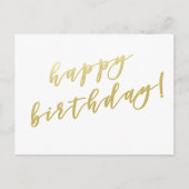 Gefeliciteerd verjaardag | Nep gouden script wensk Briefkaart (Voorkant)