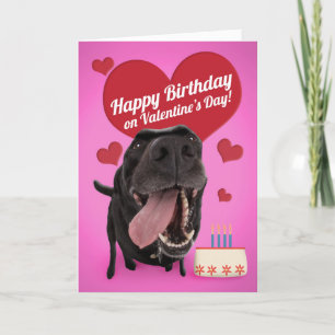 Gefeliciteerd verjaardag op Valentijnsdag Cute Hon Feestdagen Kaart