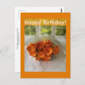 Gefeliciteerd verjaardag! Oranje en gele rozen ans Briefkaart (Voorkant / Achterkant)