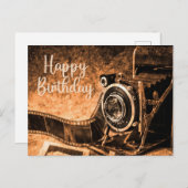 Gefeliciteerd Verjaardag Oude Vintage Filmcamera   Briefkaart (Voorkant / Achterkant)