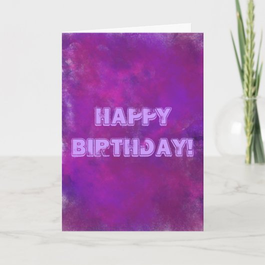 Gefeliciteerd Verjaardag Paarse Abstracte Textuur Kaart (Voorkant)