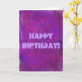 Gefeliciteerd Verjaardag Paarse Abstracte Textuur Kaart (Gele Bloem)