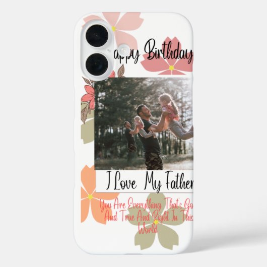 Gefeliciteerd Verjaardag Papa Bloem Foto Ik Hou Va Case-Mate iPhone Case (Achterkant)