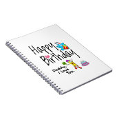 Gefeliciteerd verjaardag. Papa ik hou van je. Notitieboek (Rechterzijde)