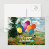 Gefeliciteerd verjaardag, Papaverveld, Argenteuil, Briefkaart (Voorkant / Achterkant)