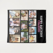 Gefeliciteerd Verjaardag Persoonlijke 11 Foto Coll Wandkleed (Voorkant (horizontaal))