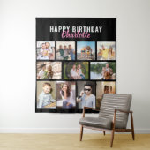 Gefeliciteerd Verjaardag Persoonlijke 11 Foto Coll Wandkleed (In situ)